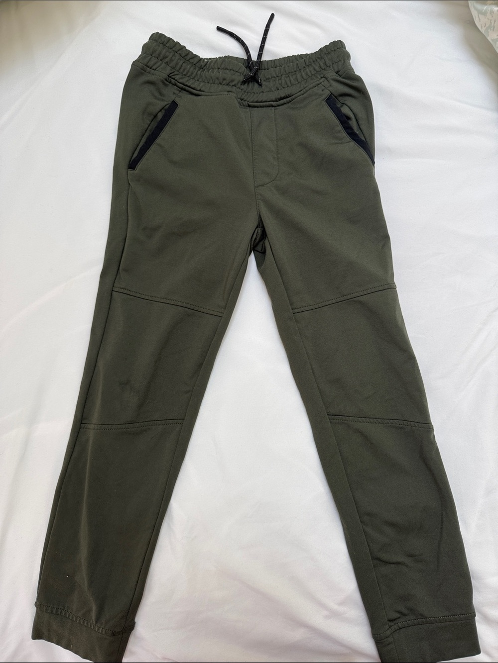 Kids Olive Green Casual Jogger Pants